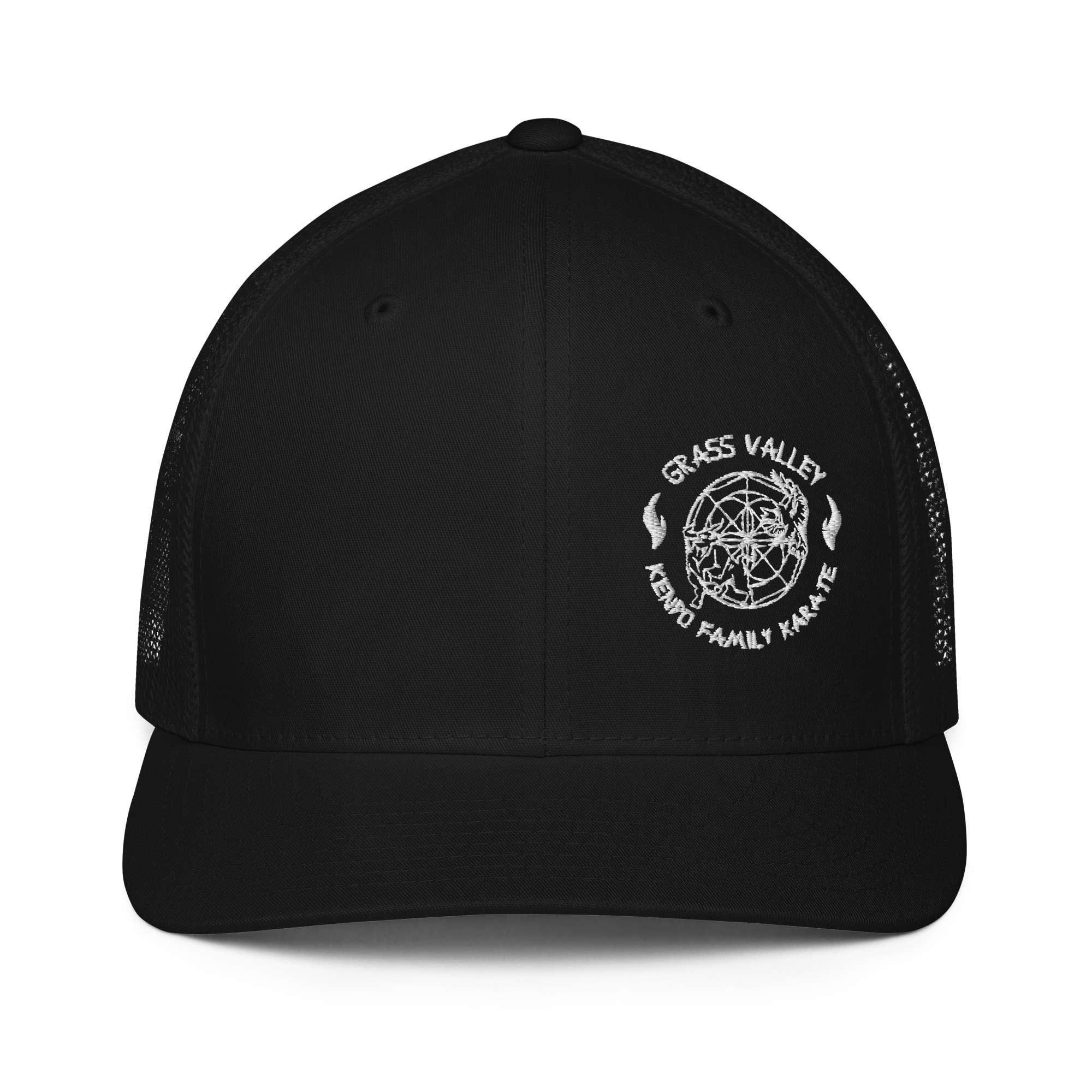 GV Kenpo White Logo Closed-back Trucker Cap